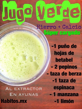 Jugo verde para prevenir anemia